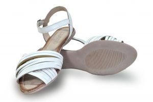 Páskové sandálky Empire s otevřenou špičkou ,,peep toe" , bílá | 38, 40
