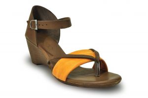 Páskové sandálky Zara na klínu, hnědo-oranžové | 38 , 39 , 40 