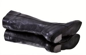 kožená a atestovaná obuv Kožené kozačky nazouvácí, C 6600 matné černé Di Lusso Italy