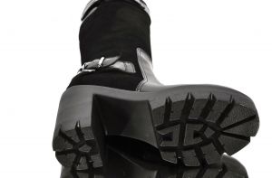 kožená a atestovaná obuv Luxusní kozačky na podpatku 5549,black Di Lusso Italy