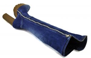 kožená a atestovaná obuv Riflové kozačky 6022 se sloupkovým podpatkem Starbluemoon