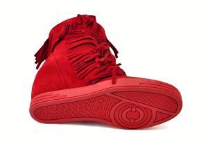 kožená a atestovaná obuv Červené kotníčkové semišové sneakersy 506 na skrytém klínu Roberto