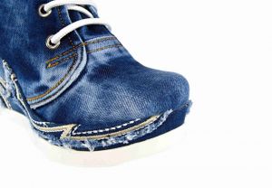 kožená a atestovaná obuv Kotníčkové džínové boty 5001 na klínku Ermani