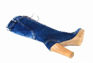 kožená a atestovaná obuv Luxusní riflové kozačky 5010 Starbluemoon