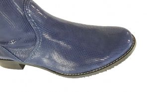 kožená a atestovaná obuv Kožené zateplené kozačky 0-11 s dvojkombinací zipu v modré barvě Roberto