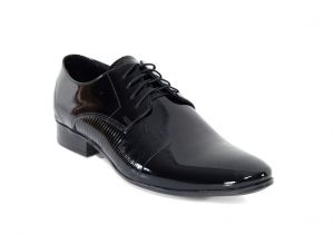  Kožená pánská obuv Lavaggio 1615, černá lesklá | 39, 40 , 45