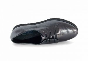kožená a atestovaná obuv Kožené dámské polobotky CheBello 739 v metalicko antracitovém zbarvení