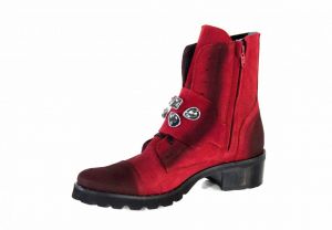 kožená a atestovaná obuv Zimní kotníkové boty Luxurious 1004, červené Alpino