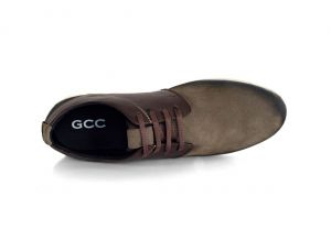 kožená a atestovaná obuv Pánské béžové polobotky “GCC“ 1647 s bílou podešví