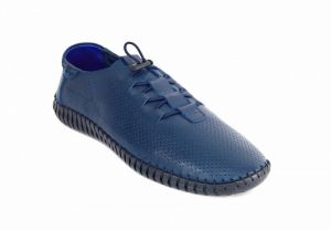 kožená a atestovaná obuv Pánské modré sportovní boty s černou platformou 137-874 Paulcruz