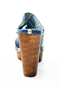 kožená a atestovaná obuv Originální riflové nazouváky „Star BlueMoon“ 422 s podpatkem Starbluemoon