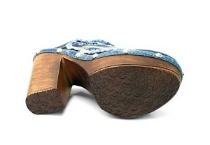 kožená a atestovaná obuv Originální riflové nazouváky „Star BlueMoon“ 422 s podpatkem Starbluemoon