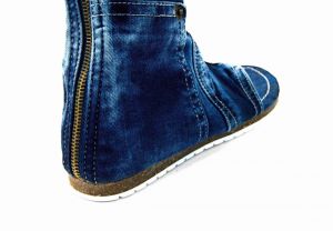 kožená a atestovaná obuv Nízké modré „Jeans“ kozačky s otevřenou špičkou 7007 Starbluemoon