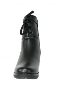 kožená a atestovaná obuv Zimní černé kotníkové boty „k-510“ na platformě s malým klínkem Marcella