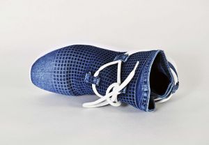 kožená a atestovaná obuv Designové jeans kotníkové boty „Emani“ 119-09-16 s dekorativním šněrováním