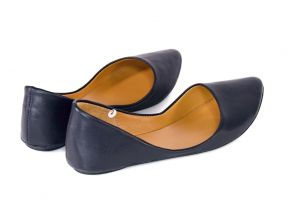 kožená a atestovaná obuv Módní tvarované baleríny “Marcella“ 10, černé