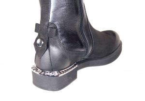 kožená a atestovaná obuv Originální model kozaček „Marcella“ 943, černé