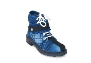 Designové džínové kotníkové boty „StarBlueMoon“ 3056 s dekorativním šněrováním
