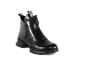 kožená a atestovaná obuv Černé zimní kotníčkové boty „Emani“ 494-K Marcella