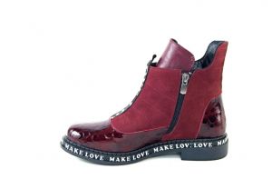 kožená a atestovaná obuv Luxusní vínové kožené kotníčkové boty „Emani 546“