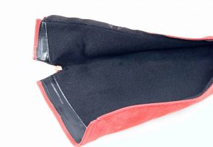 kožená a atestovaná obuv Nepromokavé kozačky 0-11 s dvojkombinací zipu v červené barvě Roberto
