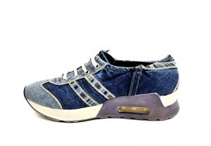 kožená a atestovaná obuv Originální Jeans tenisky “STAR BLUEMOON“ s bílomodrou nápaditou podrážkou 8132 Starbluemoon