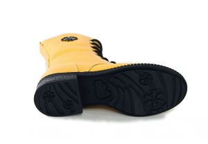 kožená a atestovaná obuv Žluté luxusní vyšší kotníčkové boty zimní „Marcella“ U-21