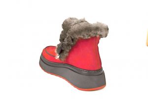 kožená a atestovaná obuv Luxusní červené kotníčkové boty zimní, quality 708 Ilhan