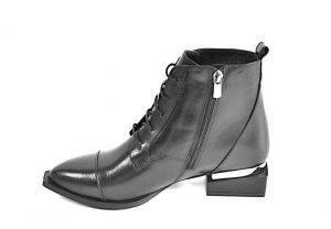 kožená a atestovaná obuv Luxusní kotníčkové kožené boty „33“ zateplené, černé By Can Shoes