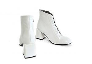 kožená a atestovaná obuv Luxusní kotníčkové kožené boty „7504“ bílé By Can Shoes