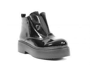 Luxusní zimní kotníkové boty 7067,lesklé černé | 36, 37, 38, 39, 40