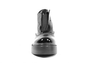 kožená a atestovaná obuv Luxusní zimní kotníkové boty 7067,lesklé černé Marcella