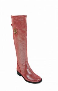 kožená a atestovaná obuv Nepromokavé kozačky 0-11C s dvojkombinací zipu v červené lakované barvě Roberto