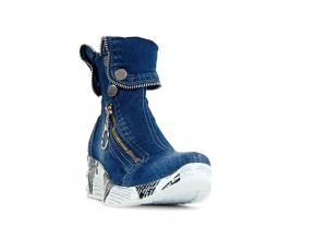 kožená a atestovaná obuv Originální Jeans tenisky “STAR BLUEMOON“ s bílou nápaditou podrážkou Starbluemoon