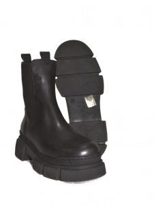 kožená a atestovaná obuv Černé zimní kotníčkové boty, „21103“ Carlo mussi