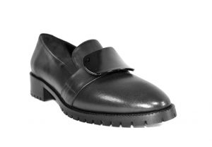 kožená a atestovaná obuv Dámské luxusní kožené mokasíny „Donna Style“ 702, černé