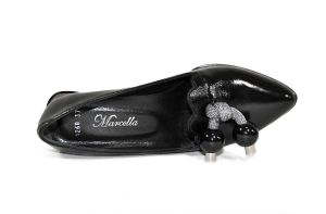 kožená a atestovaná obuv Luxusní dámské polobotky „MarcellaShoes“ 1268 s černou platformou