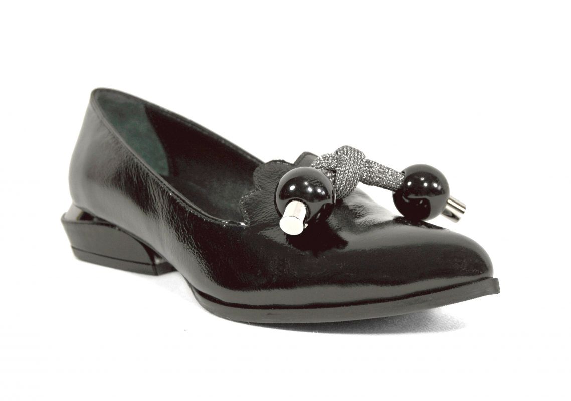 kožená a atestovaná obuv Luxusní dámské polobotky „MarcellaShoes“ 1268 s černou platformou