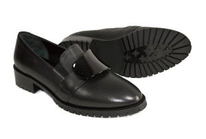 kožená a atestovaná obuv Dámské luxusní kožené mokasíny „Donna Style“ 702, černé
