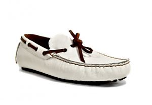kožená a atestovaná obuv Luxusní pánské mokasíny „Comfortfusse“ 2789, bílé a černé