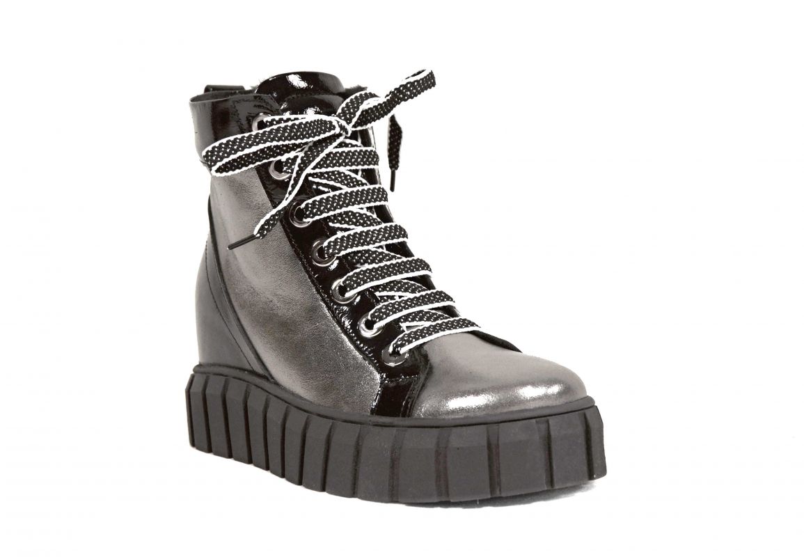 kožená a atestovaná obuv Metalické kotníkové boty zateplené „DONNA STYLE“ 203