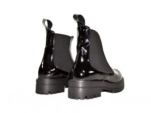 kožená a atestovaná obuv Černé kotníkové boty zateplené „DONNA STYLE“