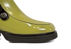kožená a atestovaná obuv Olivové kotníkové boty zateplené „DONNA STYLE“ R35