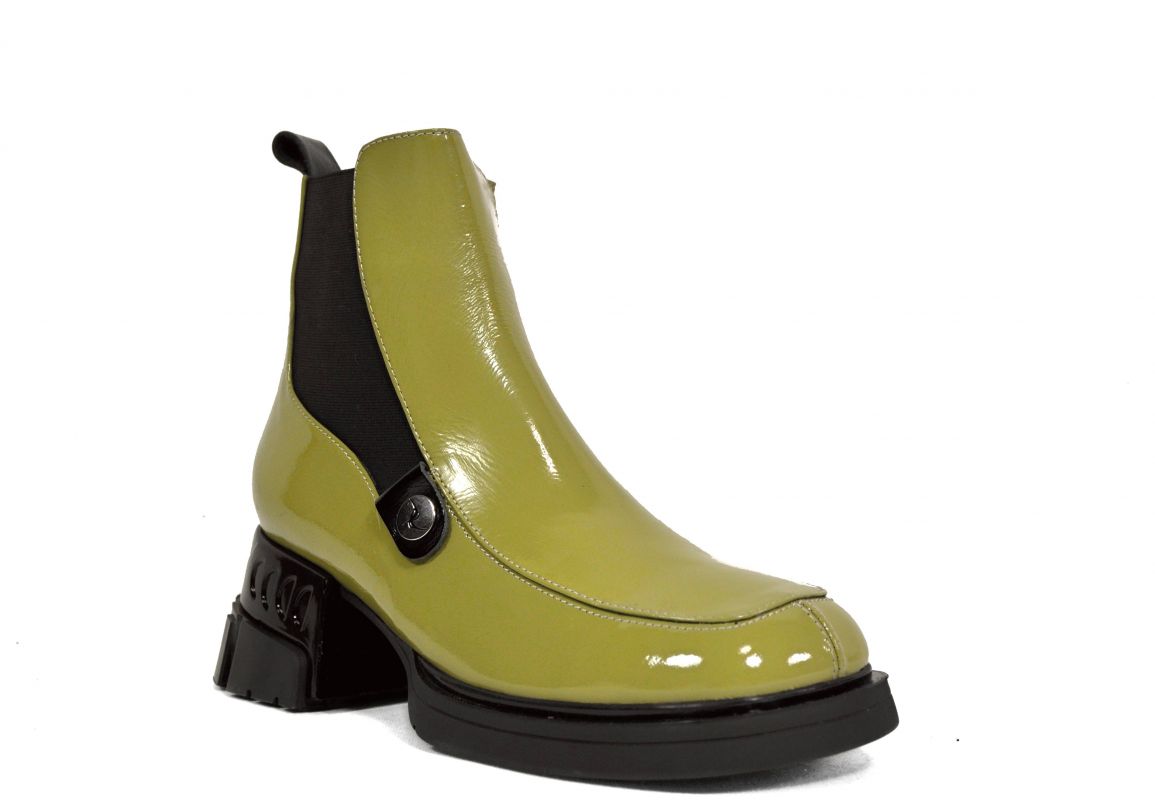 kožená a atestovaná obuv Olivové kotníkové boty zateplené „DONNA STYLE“ R35