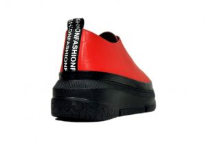 kožená a atestovaná obuv Originální červené kožené tenisky „491“ na platformě Marcella