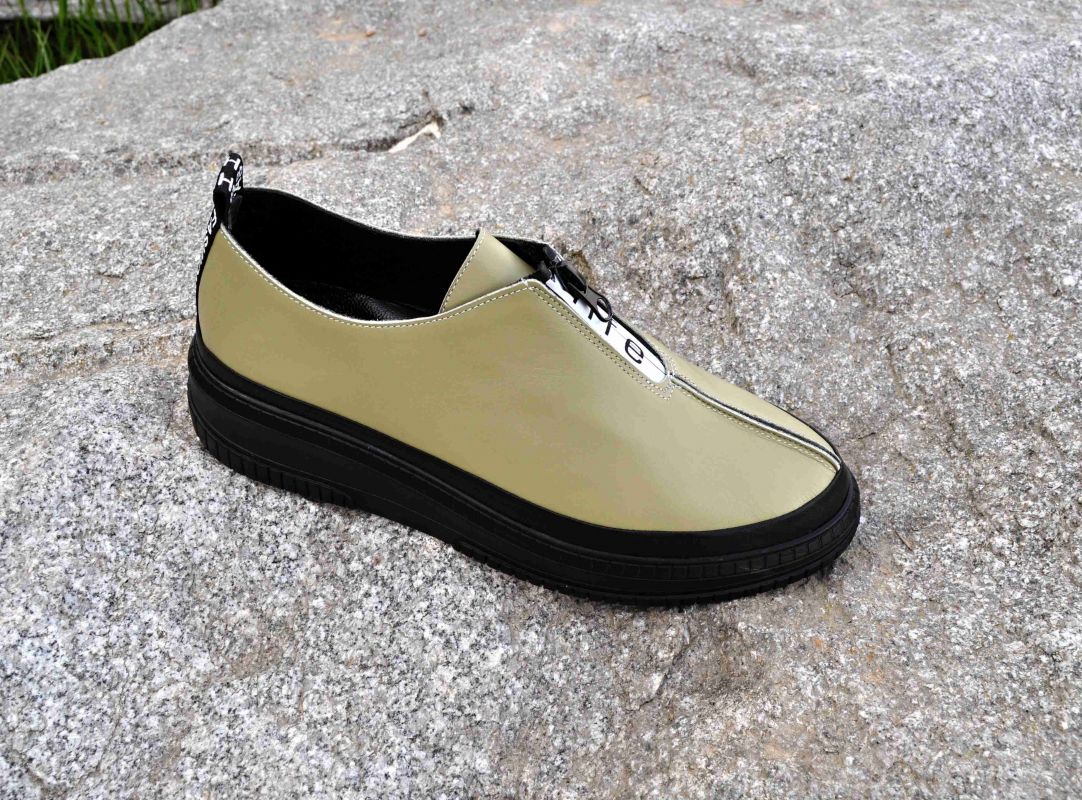 kožená a atestovaná obuv Originální zelení kožené tenisky „491“ na platformě Marcella