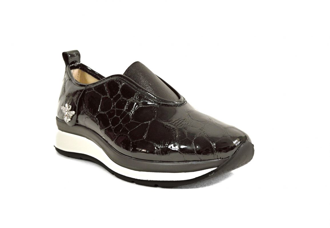 kožená a atestovaná obuv Stylové dámské mokasíny Marcella 402-1, černé