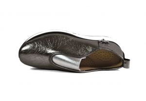 kožená a atestovaná obuv Stylové dámské mokasíny Marcella 402-2, stříbrné