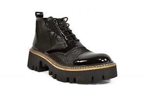 kožená a atestovaná obuv Černé luxusní dámské kotníčkové boty „2121“ Marcella
