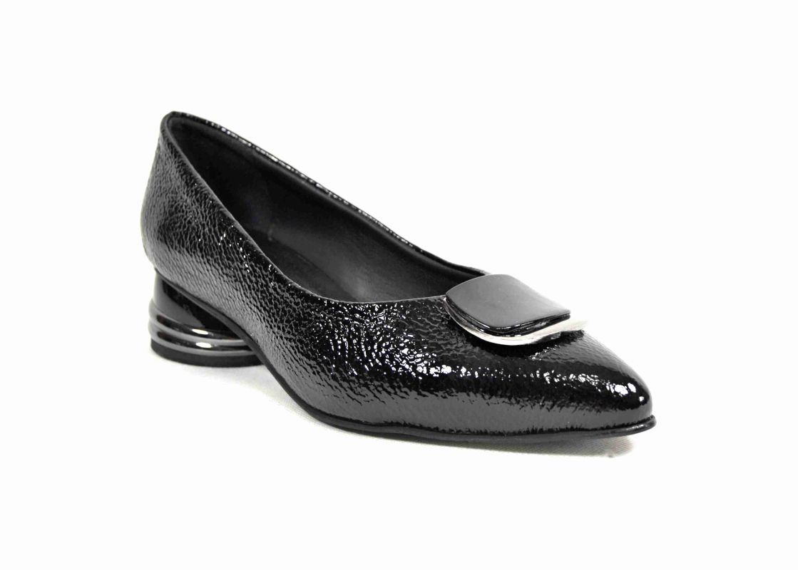 kožená a atestovaná obuv Kožené lakované lodičky v módním trendu “Donna Style“ 308-5202, černé